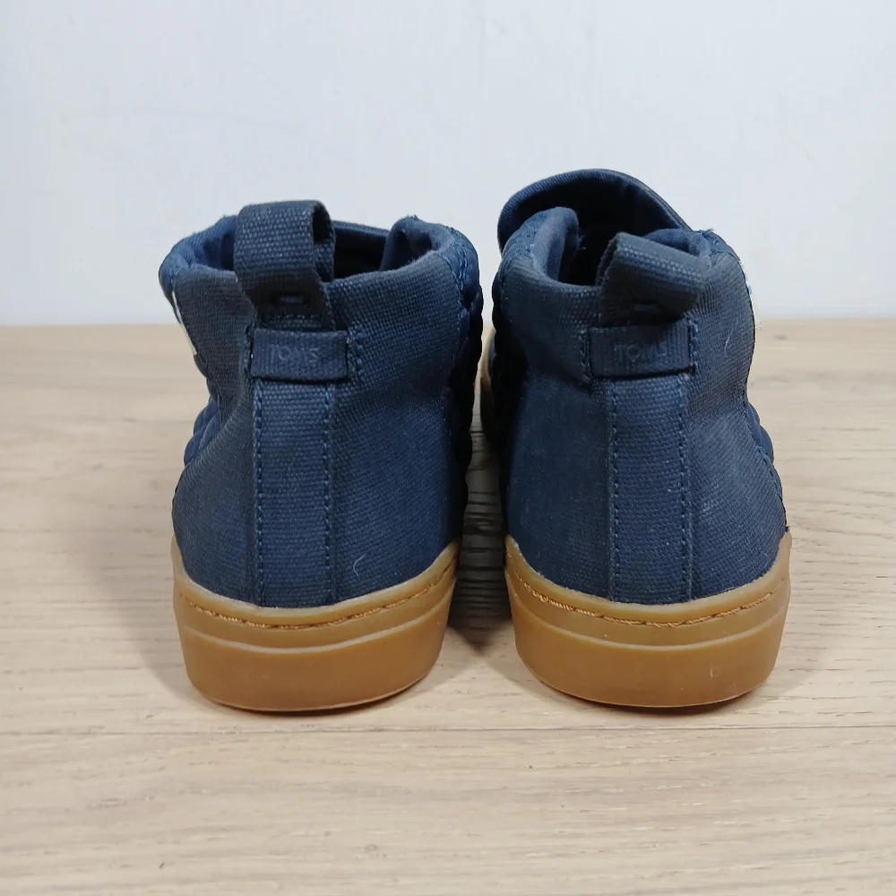 TOMS Paxton Navy Blue Quilted Slip-On Casual Mid-Top Sneakers 843
